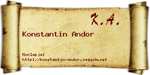 Konstantin Andor névjegykártya